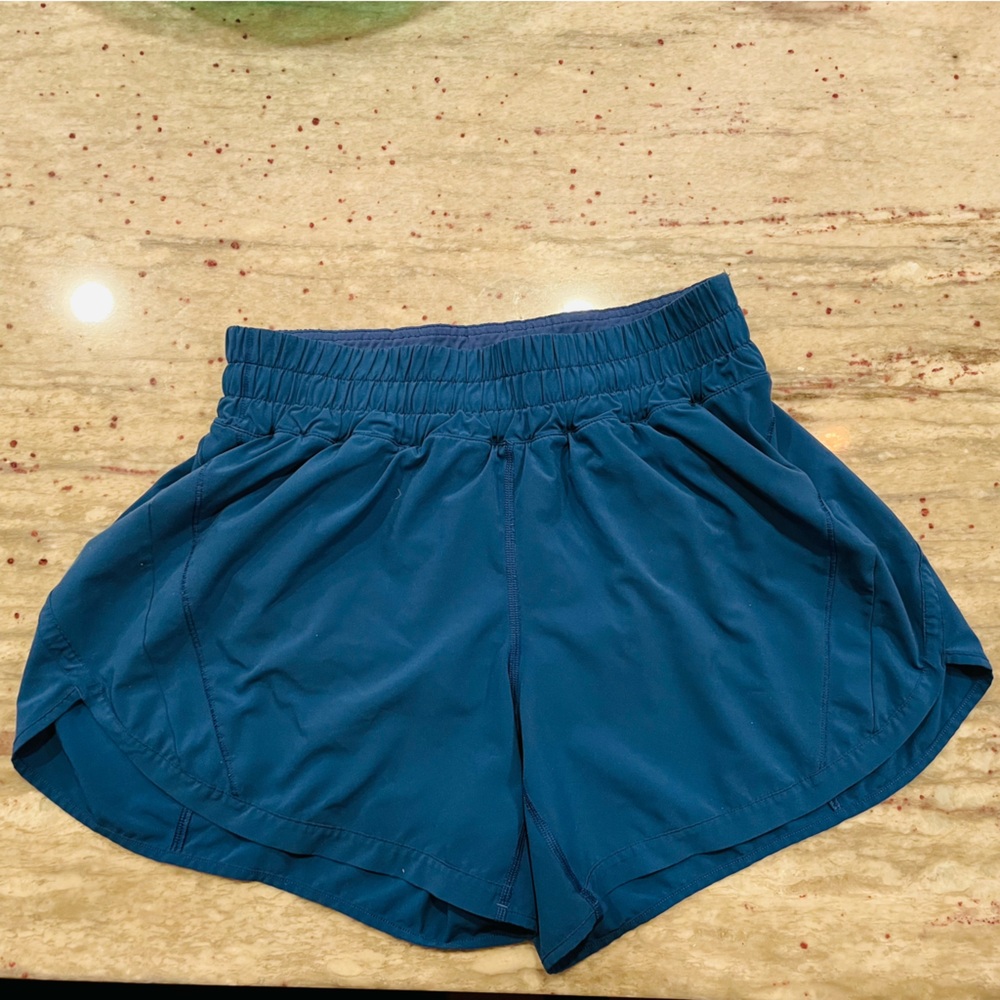 LULULEMON Track That 5” short size 10 blue